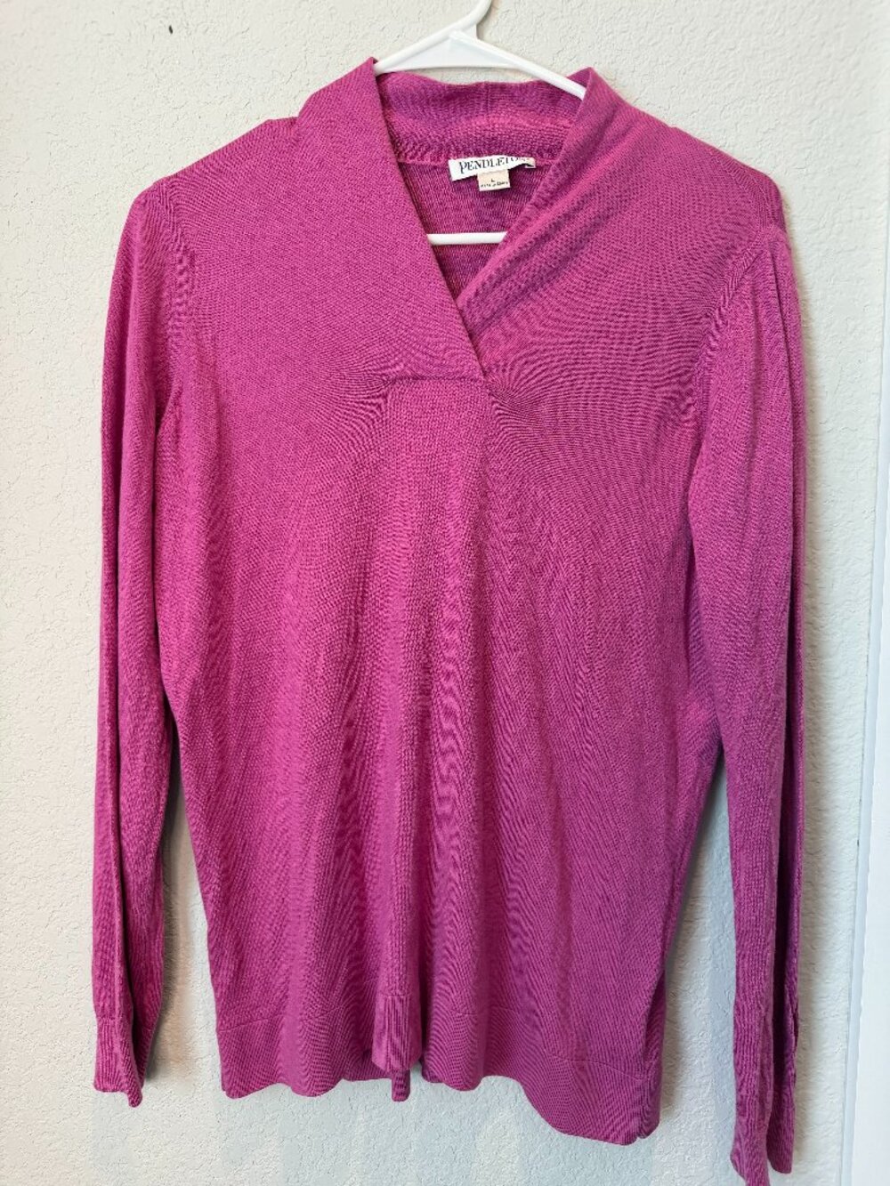 Pendleton Pink Cashmere/Silk Lightweight Sweater Size Large